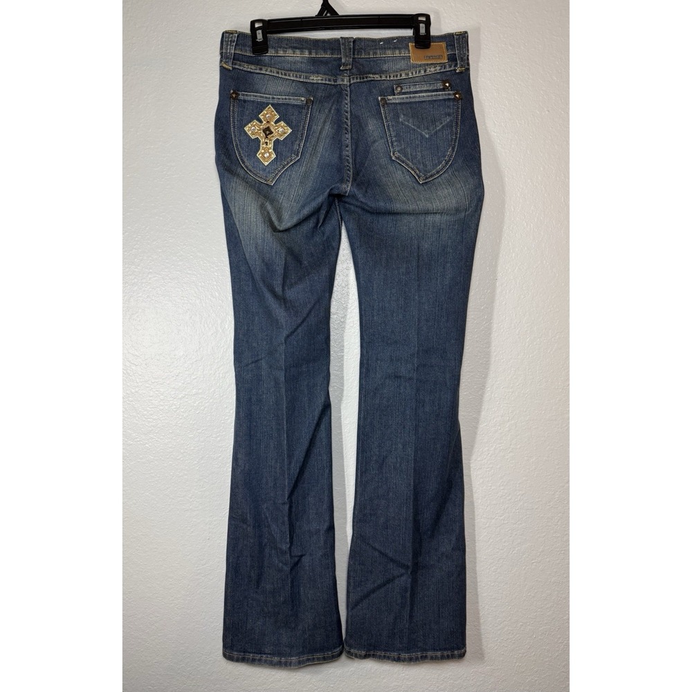 Petrol Bootcut Jeans Denim Cross Embellished Women 5-Pocket  29/34 Western